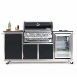 INDRAdesign Blackline Gasgrillstation Mit SANTOS Free S-410 & Kühlschrank / Schwarz -Meister Grill Geschaft indradesign blackline gasgrillstation mit santos free s 410 kuehlschrank schwarz 2c650ed012ea9623c4151523bdedae1f