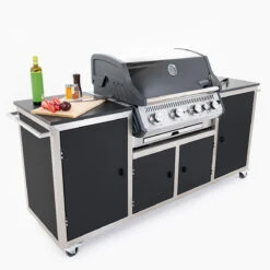 INDRAdesign Blackline Gasgrillstation Mit SANTOS Free S-410, Schwarz -Meister Grill Geschaft indradesign blackline gasgrillstation mit santos free s 410 schwarz 037ba8a1a8c7148e78e0f7fa0911e49d