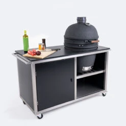 INDRAdesign Blackline Küchenmodul Für Keramikgrill Ø 60 Cm, Schwarz
