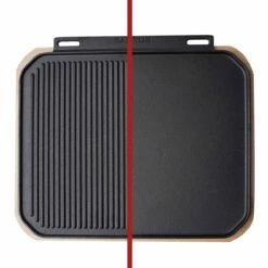 SANTOS Wende-Gussplatte Mit Holzuntersetzer Und Abnehmbaren Griffen 40 X 32 X 1,9 Cm -Meister Grill Geschaft s wende gussplatte mit holzuntersetzer und abnehmbaren griffen 40 cm x 32 25 cm x 1 9 cm 1299fd58266391b0b423378b8fb504b0