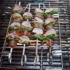 SANTOS 6-teiliges Schaschlik-Set Mit Gestell, Edelstahl -Meister Grill Geschaft santos 6 teiliges schaschlik set mit gestell edelstahl e5992c8ba94f8a9a9bdfbba327a82943