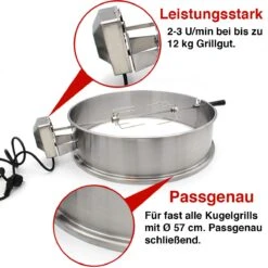 SANTOS Premium Grillspieß Drehspieß Set Für Kugelgrill (Ø 57 Cm) Edelstahl -Meister Grill Geschaft santos drehspie set fuer kugelgrill 57 cm edelstahl 13cfab800a50d1b4405a7631df19d6b9