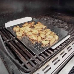 SANTOS Gemüsekorb XXL / Grillpfanne Edelstahl, 44,5 X 30 cm -Meister Grill Geschaft santos edelstahl grillschale mit griffen 66061eb6c1aa5cf1df44a01c6a69ea30