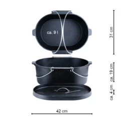 SANTOS Kastenform Oval Mit Deckel, Gusseisen, 42 X 31 Cm -Meister Grill Geschaft santos kastenform oval mit deckel gusseisen 42 x 31 cm 0590e1e94d59fd541872876595ede764