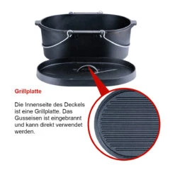 SANTOS Kastenform Oval Mit Deckel, Gusseisen, 42 X 31 Cm -Meister Grill Geschaft santos kastenform oval mit deckel gusseisen 42 x 31 cm 75ad1eb1a5552322fd9bbd68f82945dd