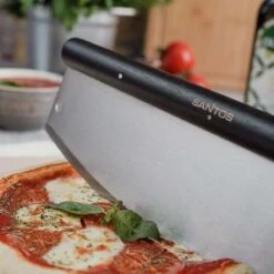 SANTOS Pizza Wiegemesser, Edelstahl, 35 Cm