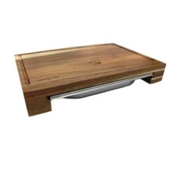 SANTOS Schneidebrett Akazie Mit Edelstahl-Auffangschale -Meister Grill Geschaft santos schneidebrett mit edelstahl auffangschale c9177ef10fed1526c8594b8611a3b96b