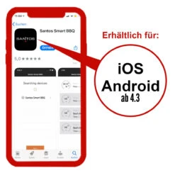 SANTOS Smart BBQ Thermometer, Steuerung Per App – 4 Temperaturfühler, Bluetooth -Meister Grill Geschaft santos smart bbq thermometer bluetooth 0777a5617d67613fe1f0d0102153c428