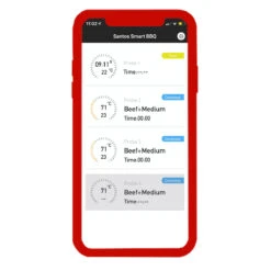 SANTOS Smart BBQ Thermometer, Steuerung Per App – 4 Temperaturfühler, Bluetooth -Meister Grill Geschaft santos smart bbq thermometer bluetooth 89296b053dae0768541d3b21e4d5737f